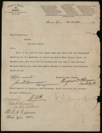 Letter from Eugene T. Heiner to John Browne, 1893 November 18