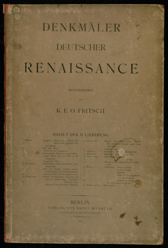 Denkmäler Deutscher Renaissance, Volume II