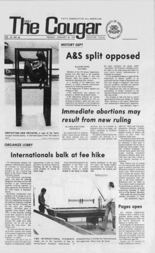 The Daily Cougar. Vol. 39, No. 60, January 26, 1973.