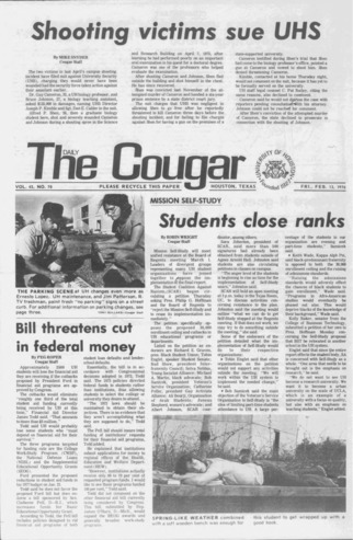 The Daily Cougar. Vol. 42, No. 70, February 13, 1976.