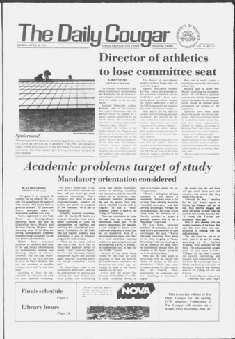 The Daily Cougar. Vol. 45, No. 137, April 30, 1979.