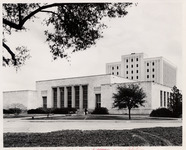 Photomontage of the M.D. Anderson Library and its proposed blue wing addition