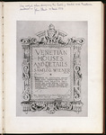 Venetian houses and details, Inscription on title page