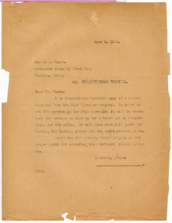 Letter from M. J. S. to W. W. Moore, 1926 June 9