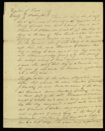 Transfer to Pleasant C. Watson of Devereux Woodluf’s half league of land for in Washington County