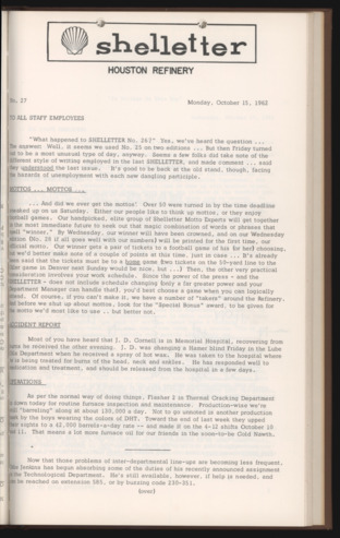 Shelletter, No. 27, October 15, 1962