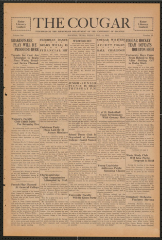 The Cougar, Vol. 1, No. 10, December 14, 1934