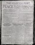Houston Post, Vol. 34, No. 221, November 11, 1918, front page