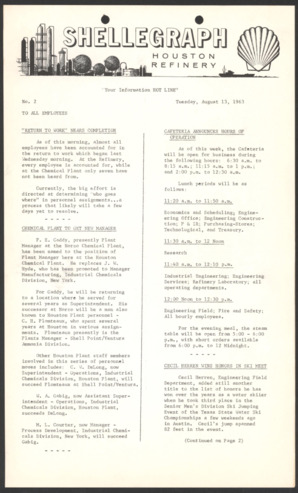 Shellegraph, No. 2, August 13, 1963