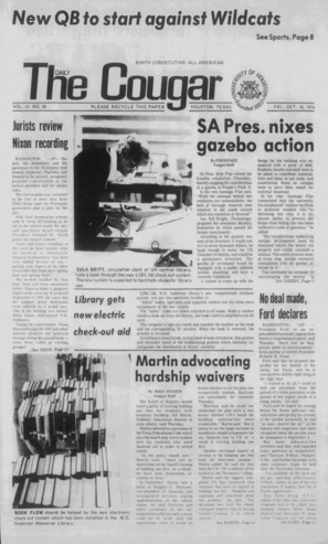 The Daily Cougar. Vol. 41, No. 28, October 18, 1974.