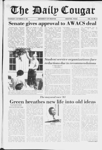 The Daily Cougar. Vol. 48, No. 42, October 29, 1981.