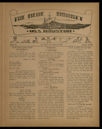 The Blue Bonnet, Vol. 2, No. 33, August 24, 1935