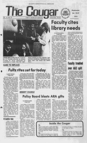 The Daily Cougar. Vol. 40, No. 63, January 25 - 27, 1974.