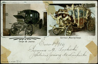 Juarez coach and Maximiliano carriage on a postcard