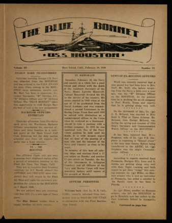 The Blue Bonnet, Vol. 3, No. 9, February 29, 1936