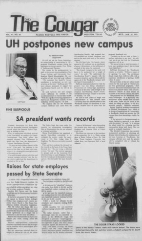 The Daily Cougar. Vol. 41, No. 60, January 29, 1975.