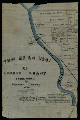 Grant map for league of land near Waco