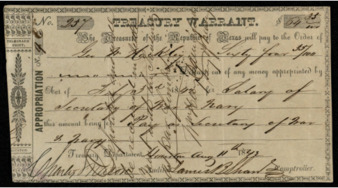 Treasury Warrant to G. W. Hockley