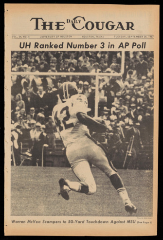 The Daily Cougar. Vol. 34, No. 6, September 26, 1967.