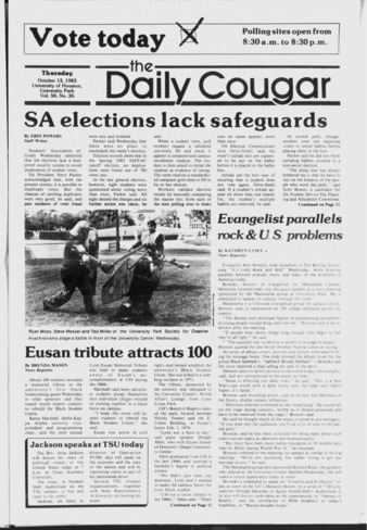 The Daily Cougar. Vol. 50, No. 26, October 13, 1983.