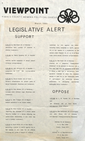 Viewpoint: Harris County Women's Political Caucus, March 1985