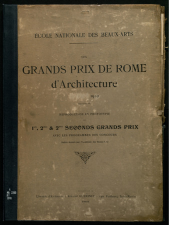 Les Grands Prix de Rome d'architecture, 1910