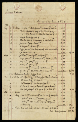 Bill from Samuel Ward to George W. Sinks