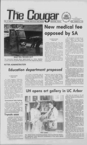 The Daily Cougar. Vol. 41, No. 87, March 25, 1975.