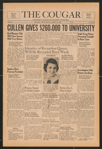 The Cougar, Vol. 4, No. 23, March 25, 1938
