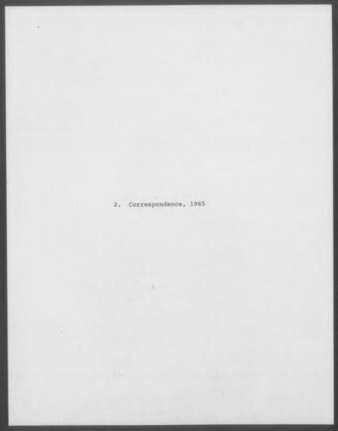 Mary Myart Malott Correspondence, 1965