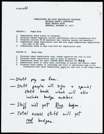 Commissioner and Staff Registration Procedure