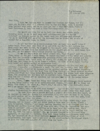 Letter from Capt. O. C. McDavid to "Kids," 1944 January 22