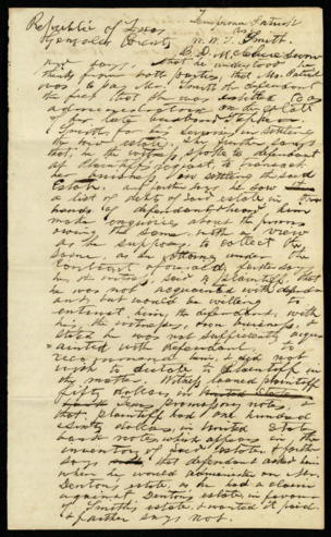 Probate Court document, T. Patrick vs. W. W. J. Smith