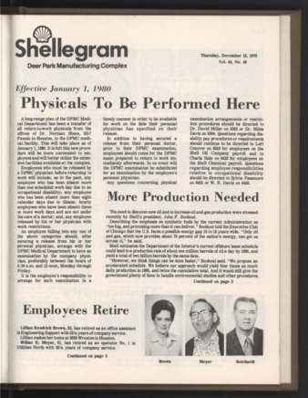 Shellegram, Vol. 44, No. 49, December 14, 1979