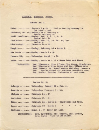 National Suffrage School Series No. 1 and Series No. 2
