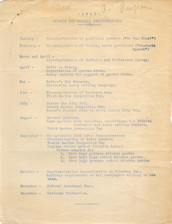 Program For Monthly Demonstrations