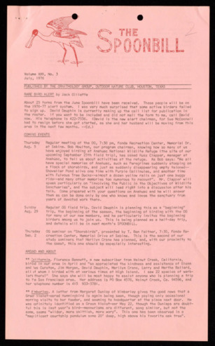 The Spoonbill, Vol. 25, No. 3, July 1976