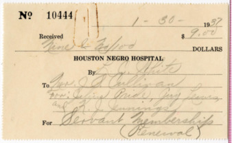 Membership renewal invoice from L. C. White to J. S. Cullinan