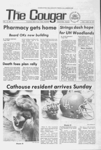 The Daily Cougar. Vol. [43], No. [62], January 28, 1977.