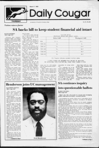 The Daily Cougar. Vol. 51, No. 86, March 7, 1985.
