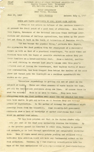 Women And Waste Discussed By Mrs. Henry Wade Rogers