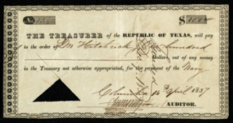 Pay certificate to Benjamin Hitchcock