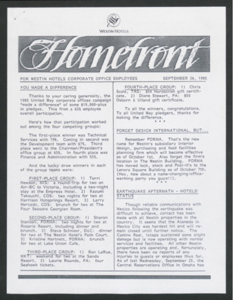 Homefront, September 26, 1985