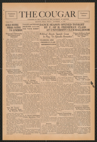 The Cougar, Vol. 3, No. 7, November 13, 1936