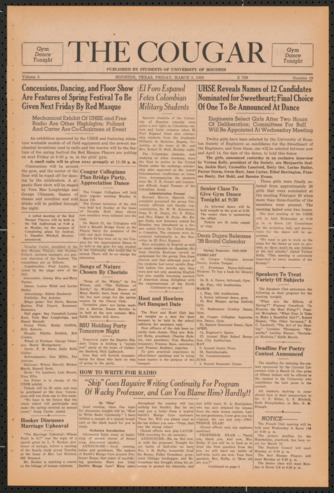 The Cougar, Vol. 5, No. 19, March 3, 1939