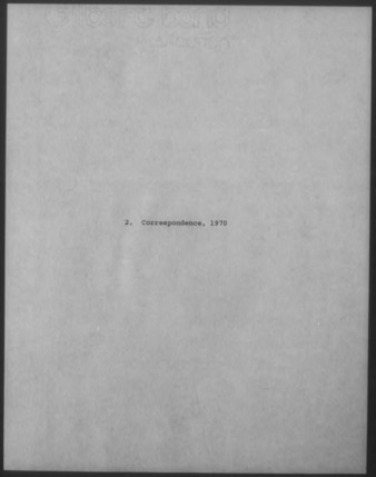 Mary Myart Malott Correspondence, 1970