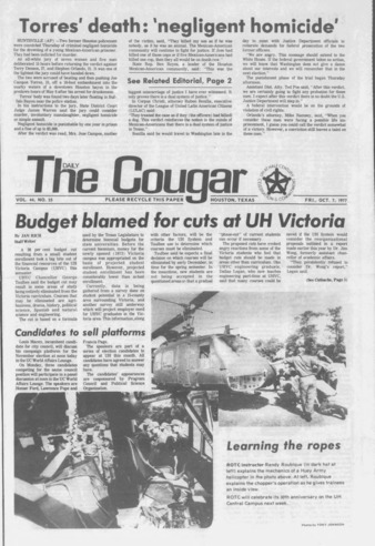 The Daily Cougar. Vol. 44, No. 25, October 7, 1977.