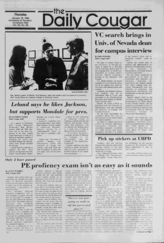 The Daily Cougar. Vol. 50, No. 56, January 19, 1984.
