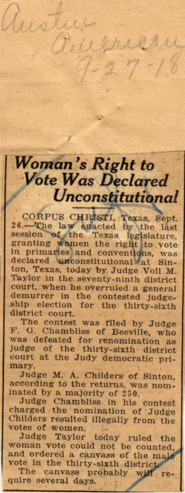 Woman's Right to Vote was Declared Unconstitutional