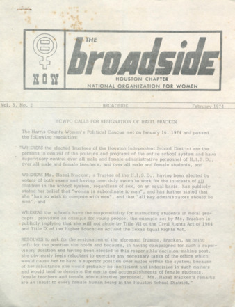 Broadside, Vol. 5, No. 2, February 1974